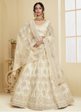 Off White Stone Work Lehenga Choli