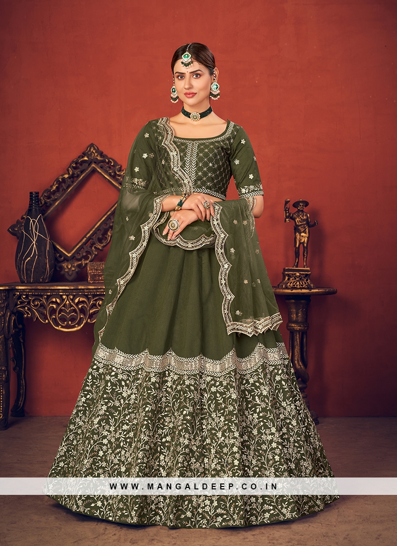 ANGHAN BROTHERS New Designed Lehenga Choli (Green) : Amazon.in: Fashion