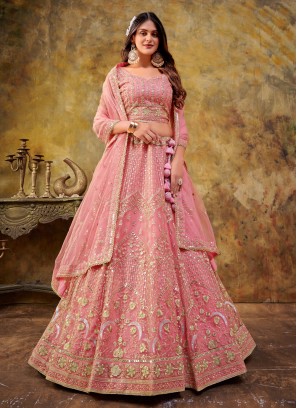 Opulent Embroidered Net Designer Lehenga Choli