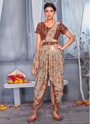 Opulent Grey Festival Saree