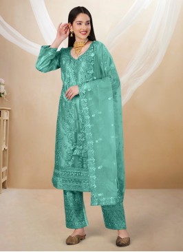 Opulent Net Straight Salwar Kameez