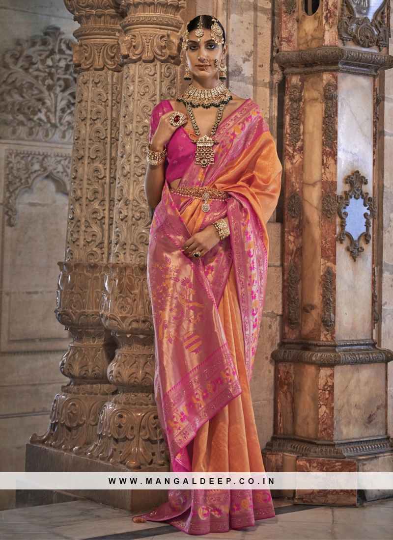 Orange Sarees - Buy latest Orange Color Silk Saris Online