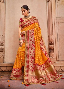 Orange Color Dolla Silk Saree