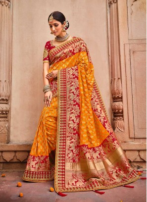 Orange Color Dolla Silk Saree