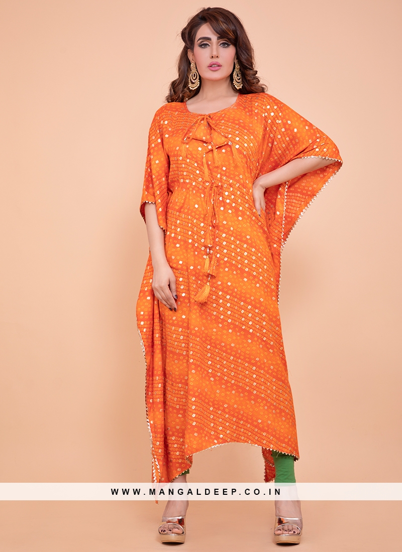 Buy Swag Creations Classic orange color kurti for women at Amazon.in