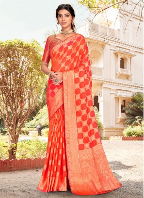 Orange Color Saree