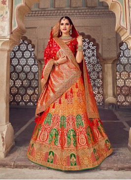 Orange Color Silk Chaniya Choli