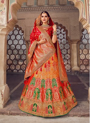 Orange Color Silk Chaniya Choli