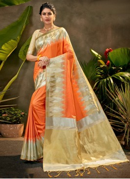 Orange Festival Silk Trendy Saree