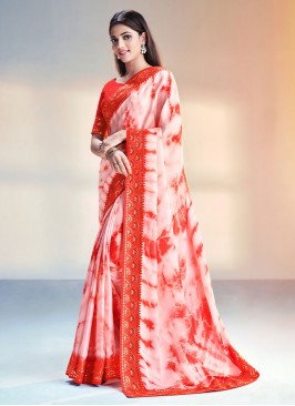 Orange Wedding Traditional Saree