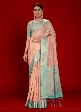 Organza Classic Saree in Orange