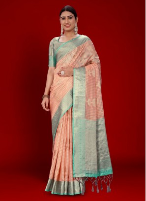 Organza Classic Saree in Orange