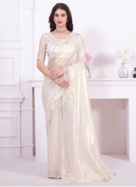 Organza Classic Saree in White