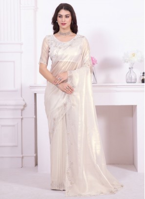 Organza Classic Saree in White