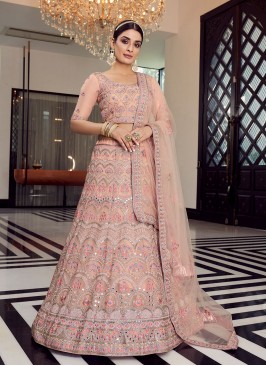 Organza Lehenga Choli in Peach