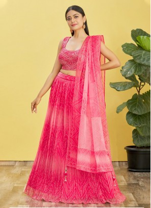 Organza Magenta Designer Lehenga Choli