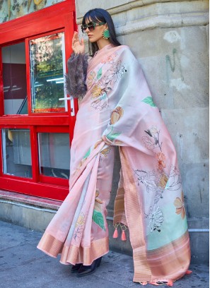 Organza Multi Colour Weaving Trendy Saree