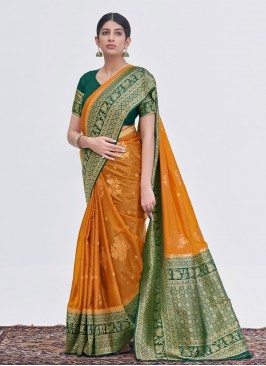 Organza Mustard Trendy Saree