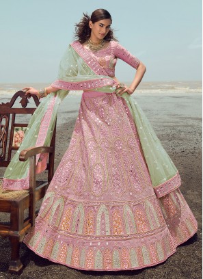 Organza Pink Designer Lehenga Choli