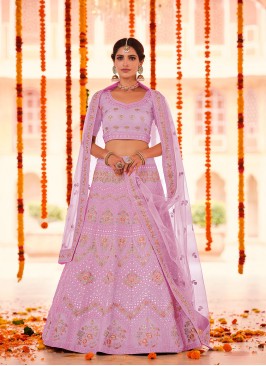 Organza Pink Lehenga Choli