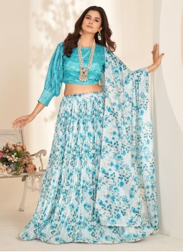 Organza Readymade Lehenga Choli in Blue