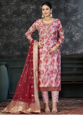 Organza Red Salwar Kameez