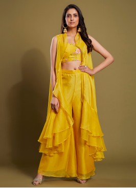 Organza Salwar Kameez in Yellow