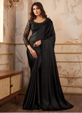 Organza Trendy Saree in Black