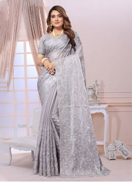 Organza Trendy Saree in Grey
