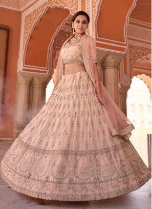 Orphic Crepe Silk Thread A Line Lehenga Choli