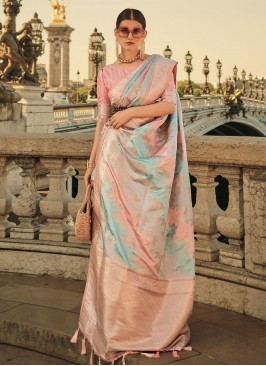 Orphic Weaving Satin Silk Contemporary Style Saree