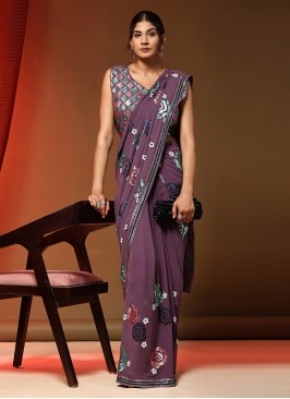 Outstanding Georgette Embroidered Designer Saree