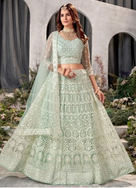 Outstanding Green Sangeet Designer Lehenga Choli