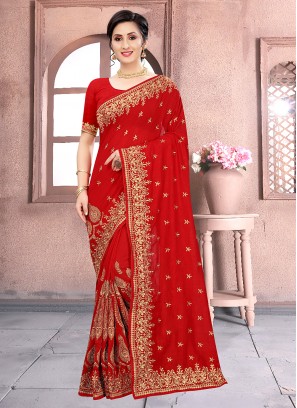 Outstanding Vichitra Silk Festival Classic Designer Saree