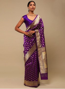 Paramount Purple Art Banarasi Silk Saree