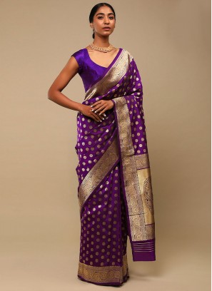 Paramount Purple Art Banarasi Silk Saree