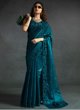 Paramount Satin Silk Cutdana Designer Saree