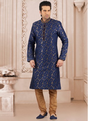 Party Wear Blue Color Kurta Payjama