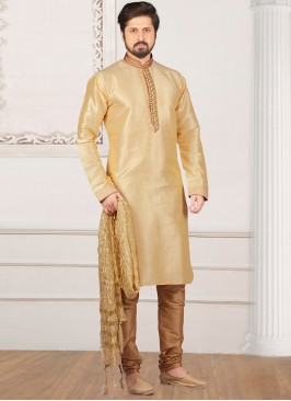 Party Wear Cream Color Kurta Payjama