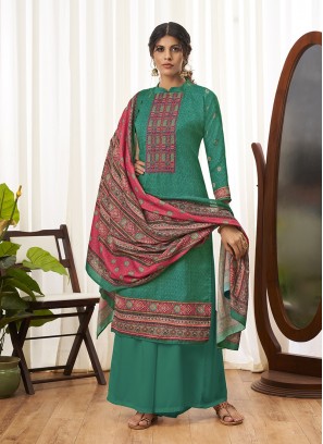 Party Wear Green Color Designer Salwar Kameez