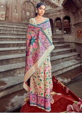 Pashmina Peach Contemporary Saree