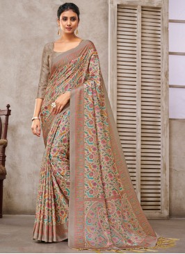 Pashmina Trendy Saree in Grey