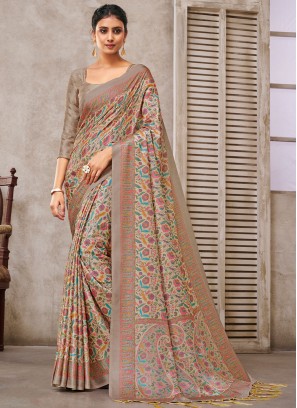 Pashmina Trendy Saree in Grey