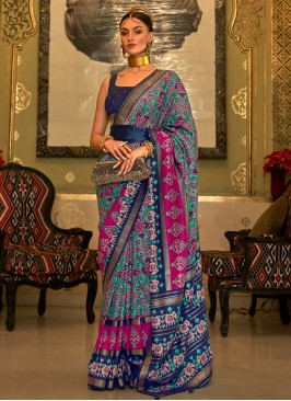 Patola Silk  Contemporary Saree in Multi Colour