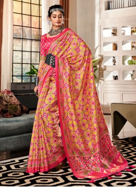 Patola Silk  Patola Print Silk Saree in Multi Colour