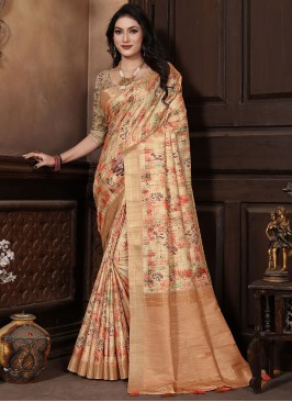 Peach Border Trendy Saree