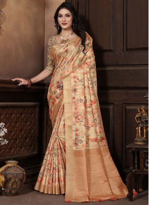 Peach Border Trendy Saree