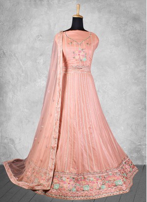 Peach Color A Line Lehenga Choli