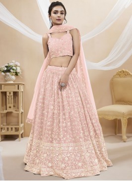 Peach Color A Line Lehenga Choli