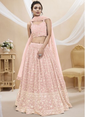 Peach Color A Line Lehenga Choli